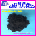 Black polyester staple fiber of high strength